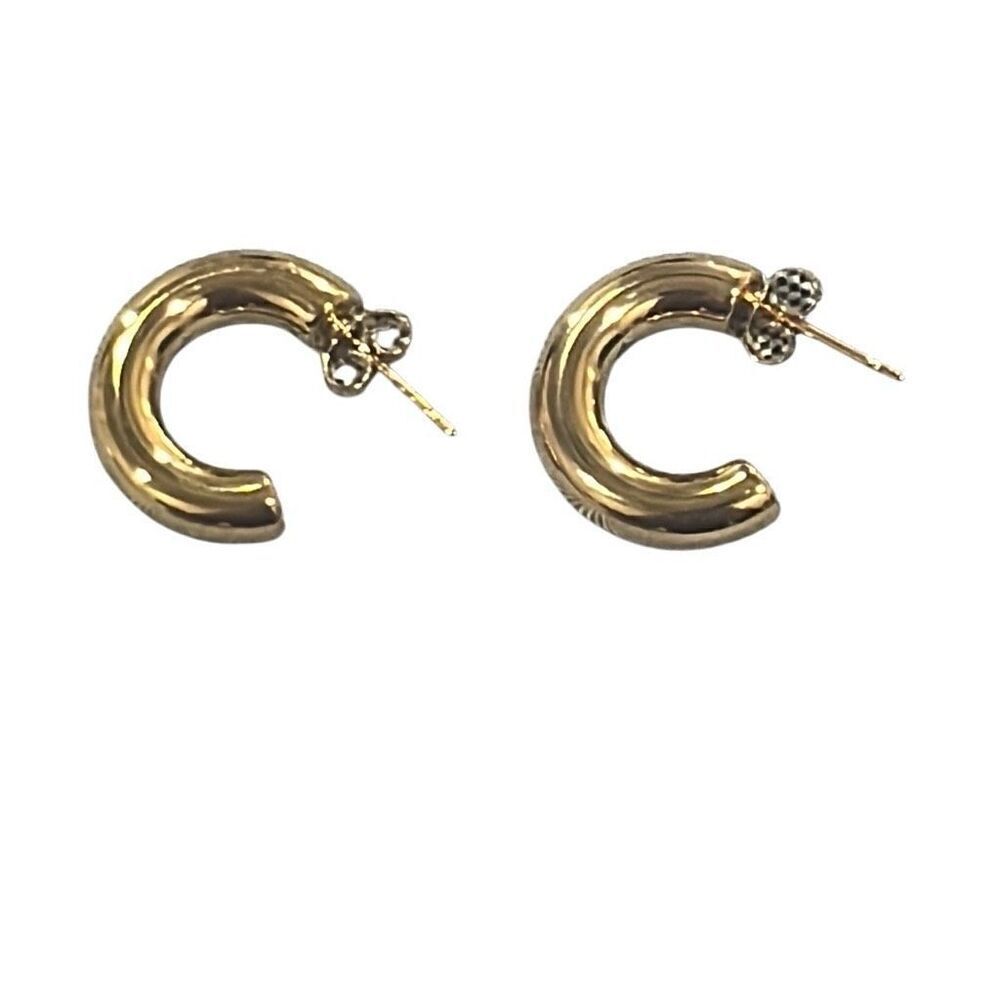 Chunky Gold Hoop Earrings for Women 14K Gold Plated Hypoallergenic Earrings NEW - Picture 2 of 4